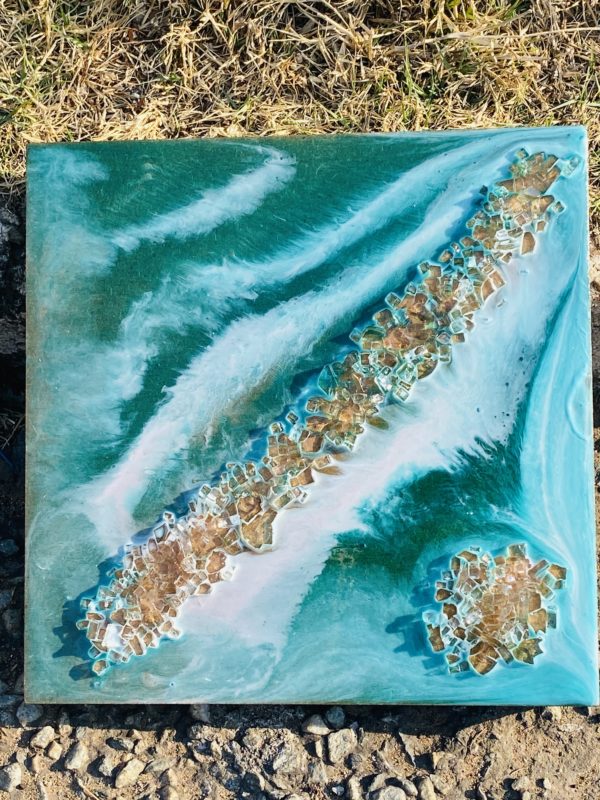 Beach Waves Resin Wall Art