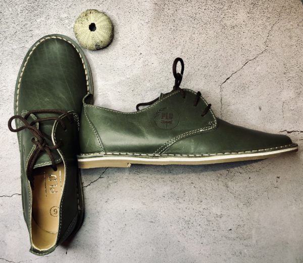Olive genuine leather Lerato vellies
