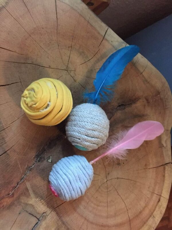 Cat Ball with Feathers