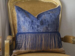 Blue Tassled Cushion