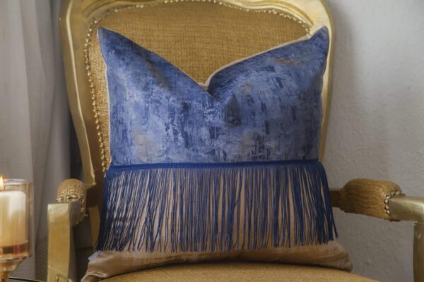 Blue Tassled Cushion