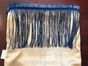 Blue Tassled Cushion Cover