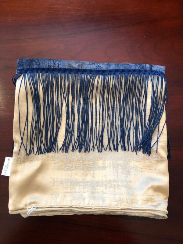 Blue Tassled Cushion Cover
