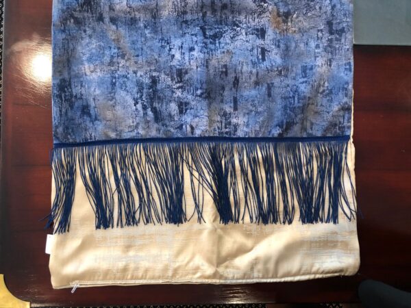 Blue Tassled Cushion Cover - Image 2
