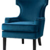Lapis Velvet Accent Chair with Nailheads