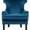 Lapis Velvet Accent Chair with Nailheads - Image 2