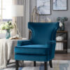 Lapis Velvet Accent Chair with Nailheads - Image 4